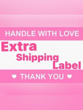 Extra Shipping Label - Pink "Handle With Love" Thank You Sticker